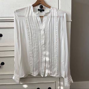 Honey Punch Off White Lace Embellished Blouse. Size Medium.